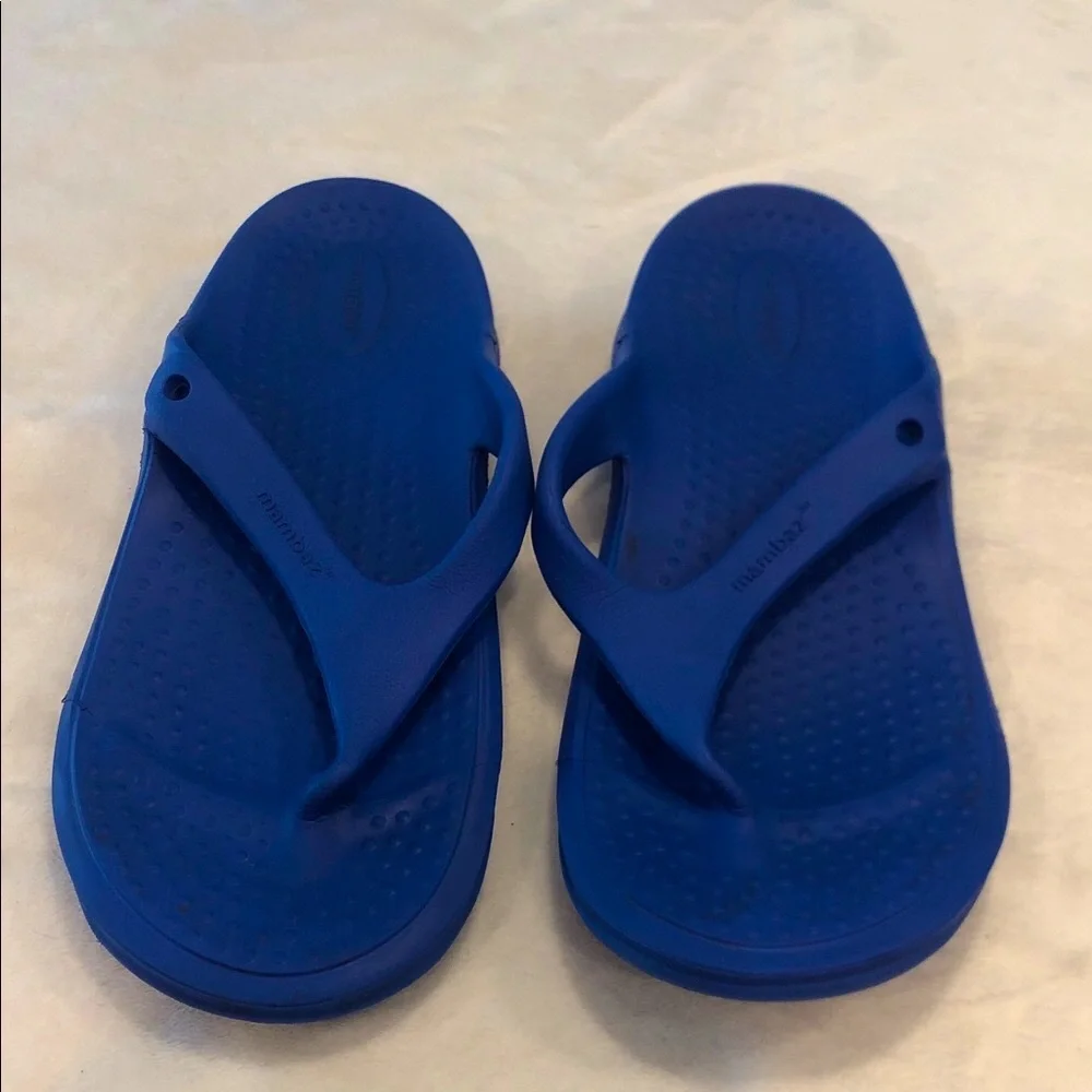 Mambaz Mens Blue Flip Flop thong Sandals plastic comfortable casual summer SZ 11